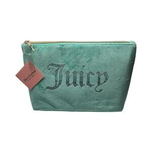 NWT Juicy Couture Teal Cosmetic Bag with Travel Toiletry Bottle NWT